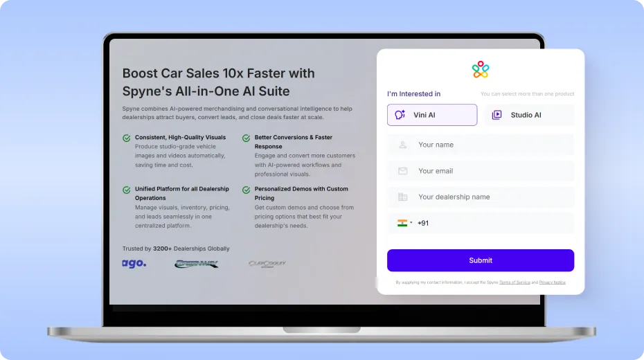 Set Up Your Dealership on Spyne